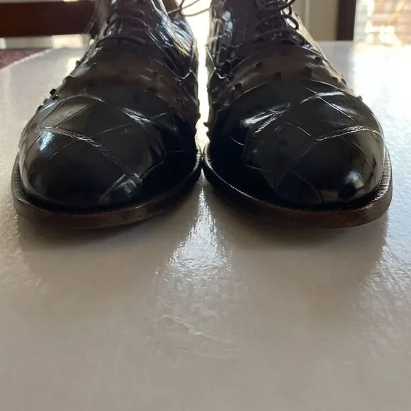 MAURI Men’s Genuine Alligator Leather Oxfords Size 11 M. Made in Italy. - Picture 7 of 11